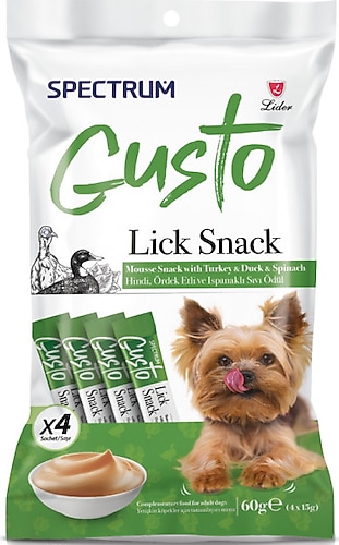 SPECTRUM GUSTO HİNDİ, ÖRDEK,ISPANAK KÖPEK ÖDÜL 4X15GR