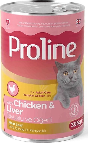 PROLİNE PATE İÇİNDE TAVUKLU VE CİĞERLİ YET. KEDİ MAMASI 395 G				
