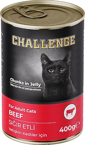 CHALLENGE KONSERVE KEDİ YETİŞKİN SIĞIR ETLİ 400GR