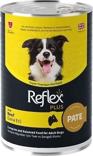 REFLEX PLUS PATE İÇİNDE DANA ETLİ YET. KÖPEK MAMASI 395 G				