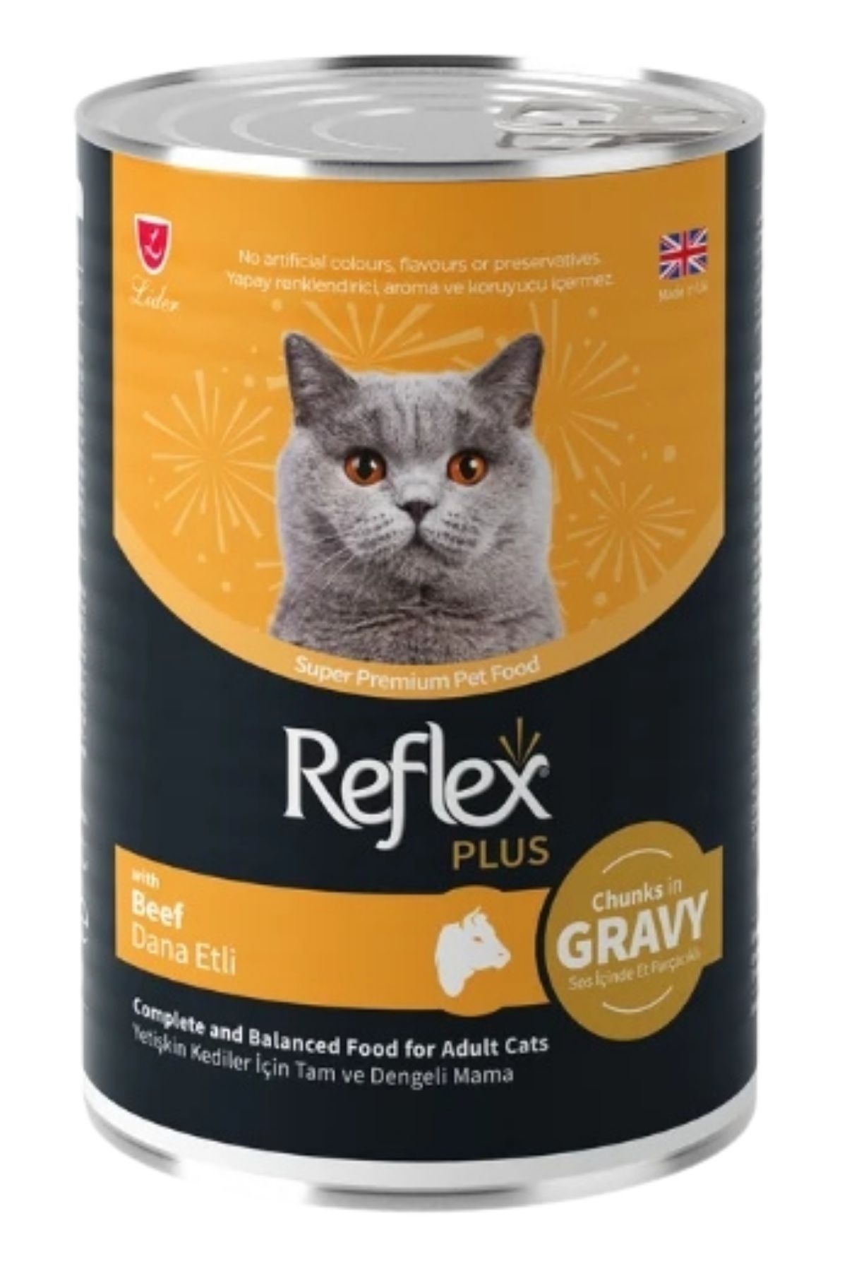 REFLEX PLUS SOS İÇİNDE DANA ETLİ YETİŞKİN KEDİ MAMASI 400 G				