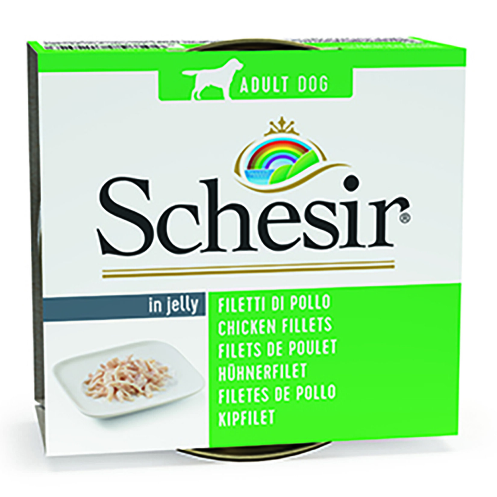 Schesir Jelly Tavuk Fileto Jöle İçinde Yetişkin Köpek MAMASI 150g