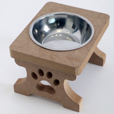 AHŞAP TEKLİ MAMA KABI ÇELİK TASLI