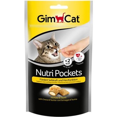 GIMCAT KEDİ ÖDÜL TABLETİ Nutri Pockets PEYNİR TAURIN 60 GR