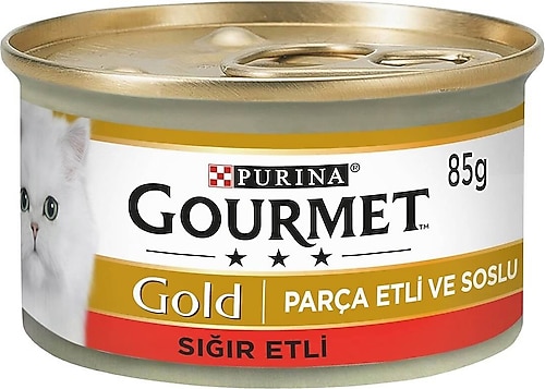 Gourmet Gold Parça Etli Sığır Etli Kedi Yaş Mama 85 gr