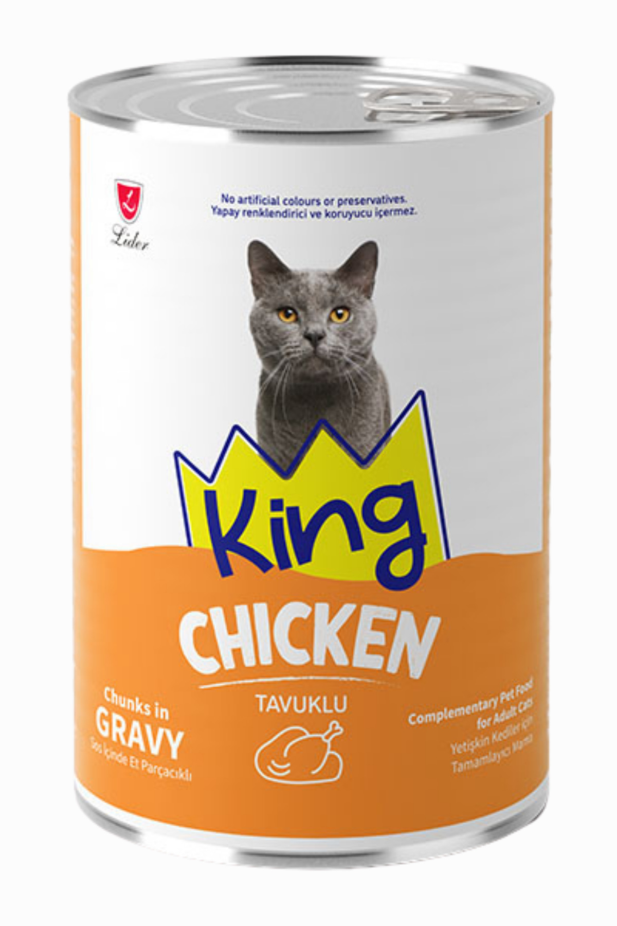 KING SOS İÇİNDE TAVUKLU YETİŞKİN KEDİ KONSERVE 400 G				