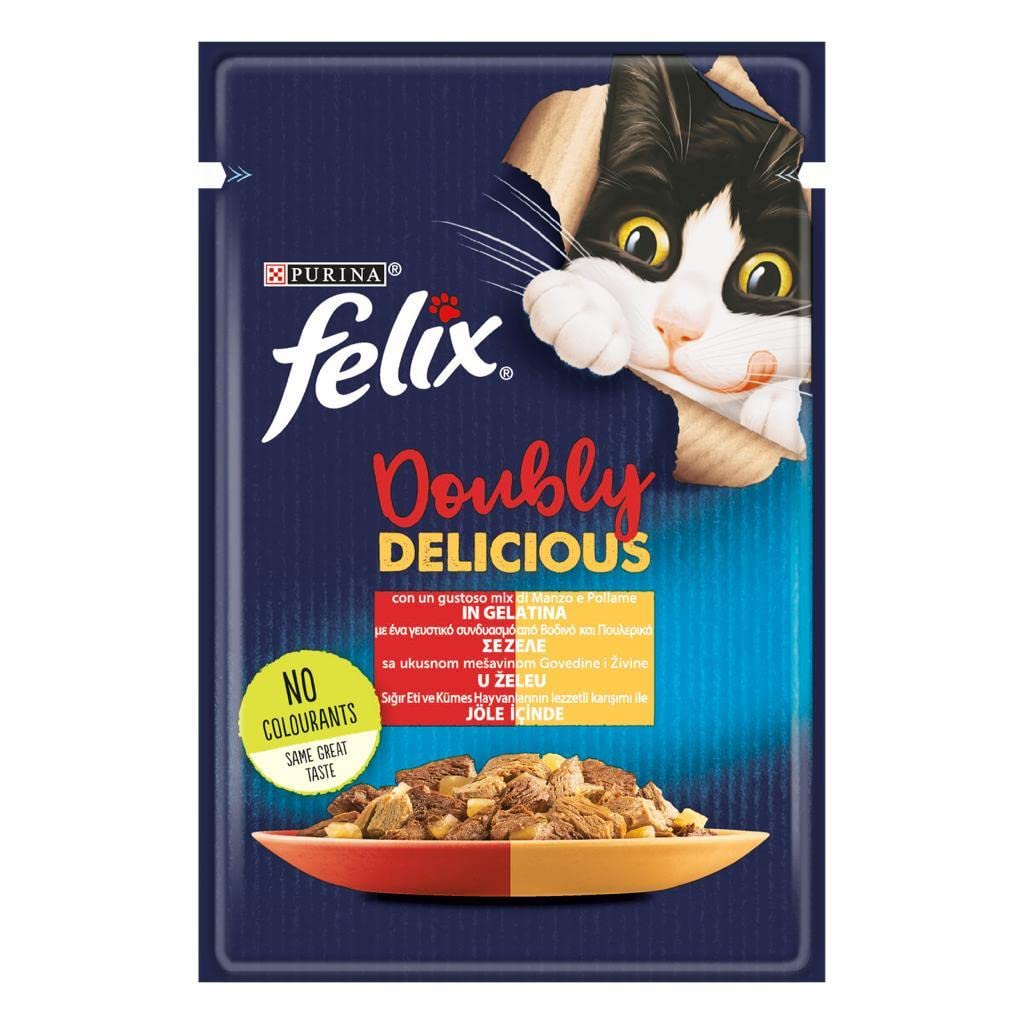 Felix Çifte Lezzet Sığır & Tavuklu Kedi Yaş Mama 85 gr