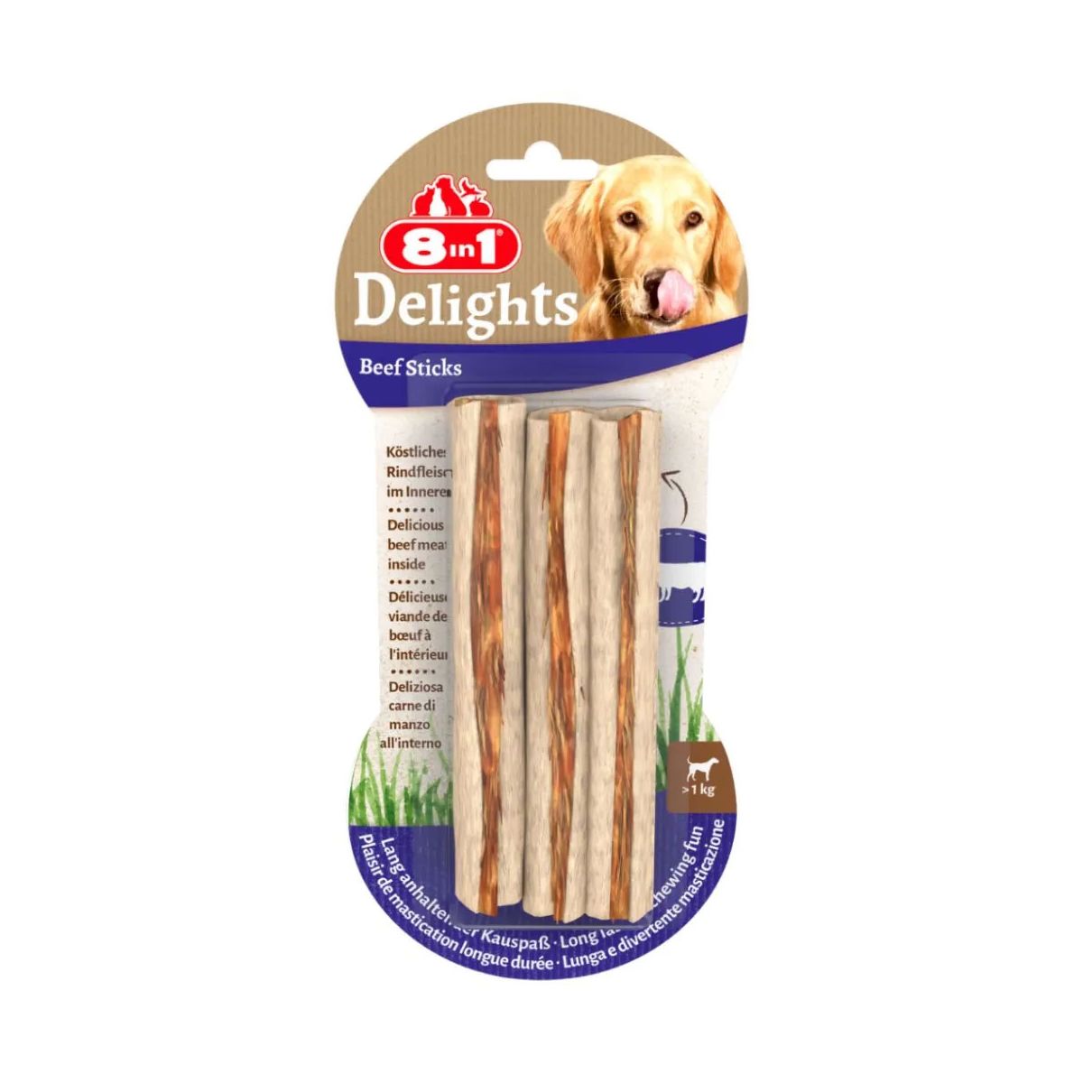 8IN1 Delights Burgu Çubuk Köpek Ödül Kemiği Sığır Etli - 55GR