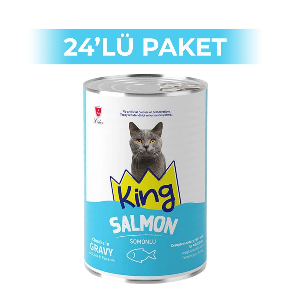 KING SOS İÇİNDE SOMONLU YETİŞKİN KEDİ KONSERVE 400 G				
