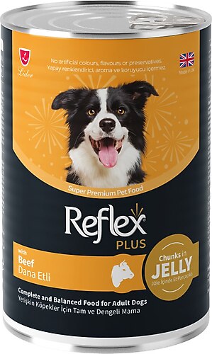 REFLEX PLUS JÖLE İÇİNDE DANA ETLİ YET. KÖPEK MAMASI 400 G				