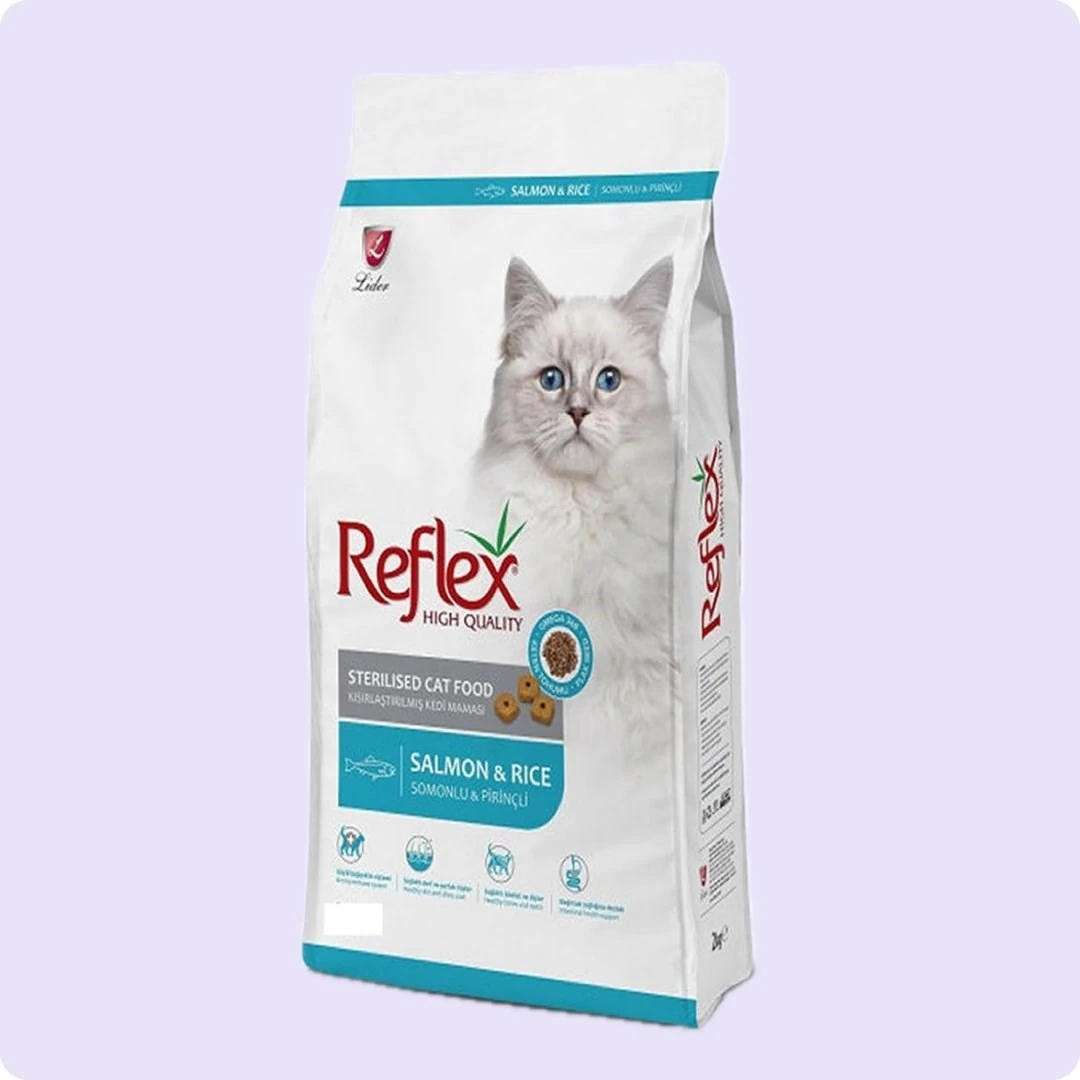 REFLEX SOMONLU VE PİRİNÇLİ KISIRLAŞTIRILMIŞ YETİŞKİN KEDİ MAMASI 15 KG