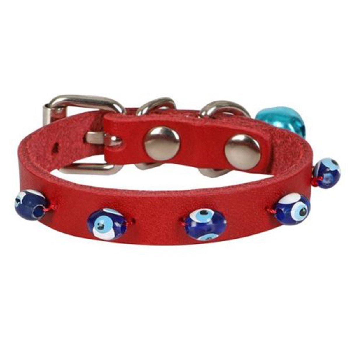 CATTİE BONCUKLU DERİ KEDİ TASMASI KIRMIZI 1X12-16CM