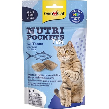 GIMCAT KEDİ ÖDÜL TABLETİ Nutri Pockets FISH WITH TUNA 60 GR