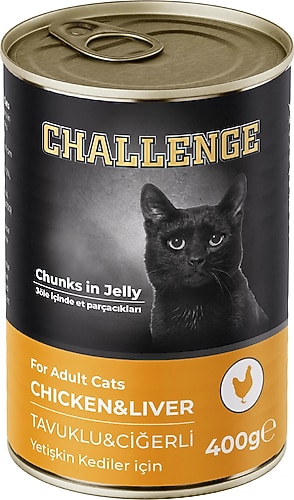 CHALLENGE KONSERVE KEDİ TAVUKLU CİĞERLİ 400GR