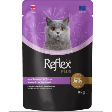 R. PLUS JÖLE İÇİNDE SOMONLU&TON BALIKLI KEDİ MAMASI 85 GR				